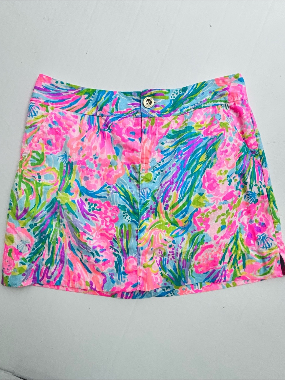 Lilly Pulitzer Nikki Skort Multi Fan Sea Pants Design Juniors Size 2